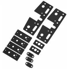 This shim kit is used to adjust door alignment and improve latch engagement in commercial and institutional door hardware installations. It measures 3 inches in width and is ADA compliant.