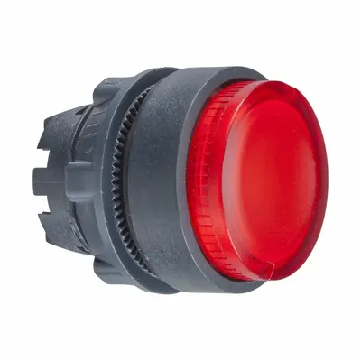 SCHNEIDER Extended Push Button: Red, 22 mm Mounting Size, Non-Metallic - Illuminated Extended-Length Push-Button Operators