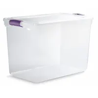 HOMZ Storage Tote: 28 gal, 28 3/4 in x 16 in x 18 1/4 in, Clear Body, Clear Lid, Not NSF Certified (MPN 3450GRPRCL.06)