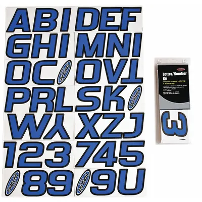 HARDLINE PRODUCTS Letter and Number Label Set: Gen Identification/USCG, 3 in Character Ht - Boat Registration Letters & Numbers