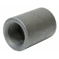 This threaded high-pressure pipe fitting connects two female NPT threaded pipes in a straight line. Constructed of steel and rated Class 3000, it is used in industrial piping systems for oil and gas, chemical processing, and power generation