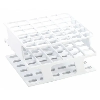 HEATHROW SCIENTIFIC Test Tube Rack, POM, White, 36 Wells, Benchtop - Lab Storage Racks