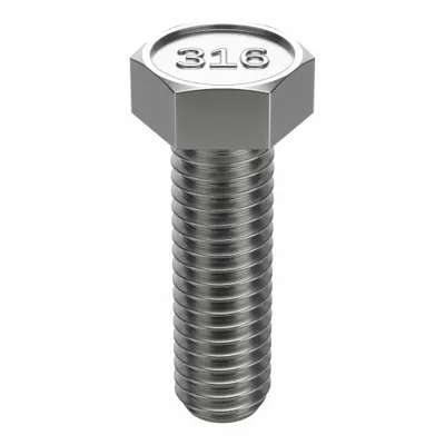 FOREVERBOLT Hex Head Cap Screw: Stainless Steel, A4, NL-19, 5/16"-18, Coarse, 1 in lg - 316 Stainless Steel Hex Head Cap Screws