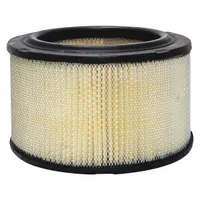 Round-oval engine air filter with axial seal. Overall height 4 13/32 in. Removes airborne contaminants from intake air for engine protection. Suitable for use in Suzuki buses and similar heavy-duty fleet applications