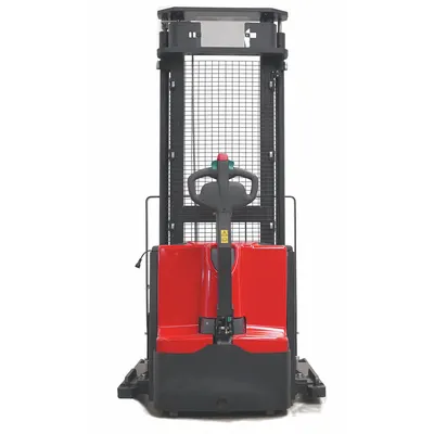 Dayton Stacker: 3,500 lb, 114 in Max Lifting Ht, Adj Fork, 45 1/4 in L x 4 5/8 in W Fork - Electric Straddle Stackers