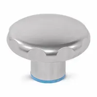 JW WINCO Hand Knob: Fluted, Stainless Steel, M6x1 Thread, 0.51 in Thread Lg, 1.57 in Dia (MPN 5435-40-M6-MT-E)