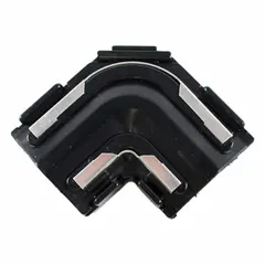 Corner connector for joining sections of bird control track systems. Constructed with plastic and stainless steel, black finish. Measures 1 inch in height and 2 1/2 inches in width. Pack of 10.