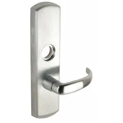 This VON DUPRIN mechanical exit device trim is a silver (US26D) lever-type outside trim for mortise-style exit devices. It is configured for right-hand reverse (RHR) doors and is not ADA compliant. Used in commercial and institutional settings to provide outside access while maintaining egress functionality.