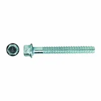 This heavy-duty hex-head concrete screw anchor is made from Grade 5 steel with a self-threading tip and external hex head. It is removable and supplied in a 10-pack. Suitable for fastening structural elements, machinery, or racking into concrete, brick, or block
