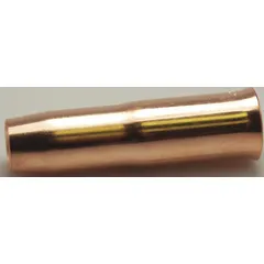 This 24A series bottleneck nozzle features a 1/2 in bore diameter and adjustable tip recess with tip protruding relationship. It is designed for plasma cutting applications, providing control over arc and gas flow. Insulator is sold separately. Sold as a 2-pack.