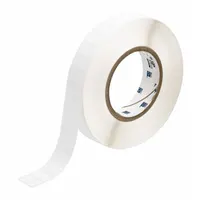 Nylon wraparound label with black-on-white printing, sized 1/2 in x 29/32 in, for permanent identification of 0 AWG wire gauge. Compatible with THT printer series; requires IP-R4306 ribbon for thermal transfer printing. Used in electrical panels, machinery, and cable management for clear marking of large conductors