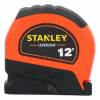 STANLEY Tape Measure: Nonmagnetic Single Hook Tip, 12 ft, Plastic with Rubberized Grip (MPN STHT30813S)