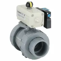 HAYWARD FLOW CONTROL Pneumatically Actuated Two-Way Ball Valve: 2 in, CPVC, Air to Air, Three-Piece (MPN PSDTBH220STEA8)