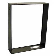 Surface mounting frame for electric wall and ceiling heaters. Bronze finish, outside dimensions 19-3/4 in x 16-1/8 in, extends 3-13/16 in from mounting surface. Fits all kW ratings. Includes installation instructions.