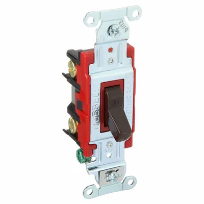BRYANT Wall Switch: Toggle Switch, Double Pole, Maintained, Brown, 120/277V AC - Toggle Wall Switches