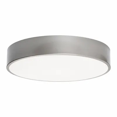 AFX INC. Flush Mount: 14 in Dia, Satin Nickel, 2 1/2 in Ht, 1,800 lm, 2700K/3000K/3500K/4000K/5000K - Bailey Flush-Mount Lights