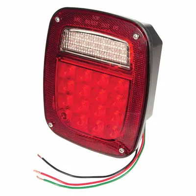 GROTE G5082-5 LED Stop Light, Red, Square, Stud Mount - Stop Lights
