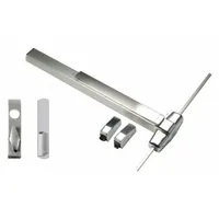 Surface vertical rod exit device with lever touchbar, finished in chrome. Designed for doors up to 3 ft wide, providing push-bar operation for commercial egress applications