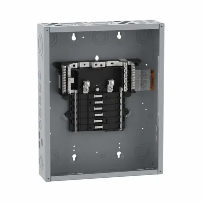 SQUARE D Load Center: 125 A Amps, 120/240V AC, 12 Spaces, 65 kA, 12 Max. No. of Tandem Breakers - Square D QO - Main Lug, Convertible, Plug-On Neutral Load Centers