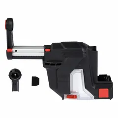 Self-contained dust extraction attachment for use with compatible rotary hammers. Captures dust during SDS-Plus drilling up to 16 mm diameter. Includes one replacement HEPA-rated extraction head. Helps maintain cleaner work environment on job sites.