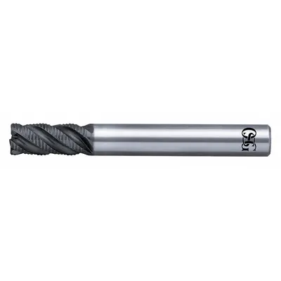 OSG Roughing End Mill: Carbide, WXL Coated, 4 Flute, 6 mm Mill Dia, 13 mm LOC - Fast-Cutting Corner-Chamfer Carbide Roughing End Mills for Hardened Materials