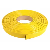 This PVC bulk water discharge hose features synthetic fabric reinforcement for 200 psi working pressure. With a 2-1/2 in inside diameter and 300 ft length, it operates in temperatures from -4° to 140°F. The yellow color enhances visibility on job sites. Typical applications include water transfer in construction, mining, agriculture, and industrial dewatering