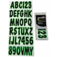 Letter and Number Label Set: 3 in Character Ht, Indoor/Outdoor, Non-Reflective, Proprietary, Black (MPN GBLKKI200)