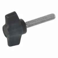 JW WINCO Wing Screws; Wing Knobs: Wing, Plastic w/ SS Thread, M6 Thread, 20 mm Thread Lg, 34 mm Dia (MPN 6310300)