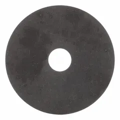 This NORTON Type 1 nonreinforced cut-off wheel measures 6 inches in diameter, 0.02 inches thick, with a 1-1/4 inch arbor hole. It features 90 grit and an R wheel hardness, specified as 57A90-R0R30. Designed for precision cutting in toolroom applications, such as slotting, parting, and cutting off hardened steel and tool steel. Its thin profile minimizes kerf loss and heat buildup.