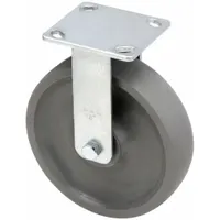 RWM Plate Caster: Rigid, No Brake, Elastomer, 8 in Wheel Dia., 2 in Wheel Wd, 9 1/2 in Mounting Ht (MPN 48-GTB-0820-R)