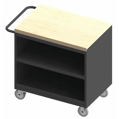 DURHAM MFG 3111-MT-95 Mobile Cabinet Bench with Open Storage & Shelves - Mobile Cabinet Benches with Open Storage & Shelves