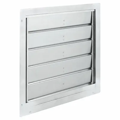 Dayton 23"H-W 5 1/4"L SS Backdraft Dampr: For 20 in Fan, Single Panel, 23 in H - Wall-Mount Backdraft Dampers