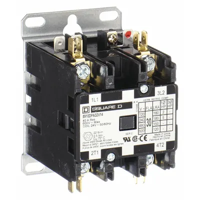 SQUARE D Definite Purpose Magnetic Contactor: 2 Poles, 208-240V AC, 30 A - Non-Reversing Definite Purpose Contactors