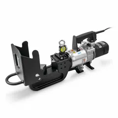 This chain cutter delivers 52.9 tons of cutting force for chain up to 1.25 in. It weighs 106 lb and measures 12.6 in x 7.5 in x 27.5 in, operating on 120 V power. Suitable for severing large chain links in industrial settings such as mining, marine, and construction.