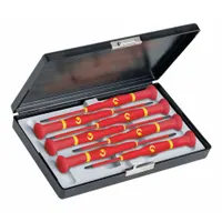 KNIPEX Insulated Precision Screwdriver Set: 1-10 Pieces, 7 Pieces, Phillips/Slotted Tip, Case (MPN 9T 89367)