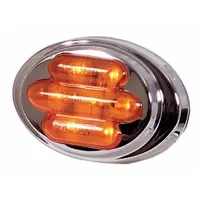 MAXXIMA Clearance Marker Light: Clearance Light, LED, Oval, Surface Mount, Amber, Hole, IP67