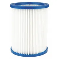 Standard dry-pickup paper cartridge filter for Fein shop vacuums. Compatible with Fein models 9-20-24, 9-20-25, and 9-20-26. Designed for collecting general dry debris in workshop and construction site cleanup