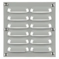 This louver plate kit is constructed from carbon steel with an overall height of 5.6 inches and width of 5.5 inches. It provides passive ventilation for electrical enclosures, allowing heat dissipation while reducing debris ingress. Suitable for use in control panels, junction boxes, and automation cabinets.