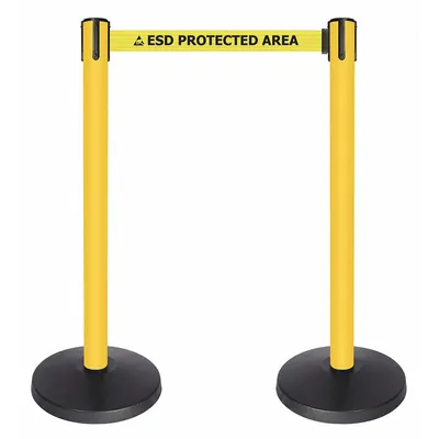 QUEUEWAY QPLUS-35-ESD Retractable Belt Barrier System - Retractable Belt Barrier Systems