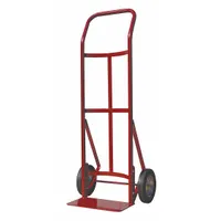 DAYTON General Purpose Hand Truck: 300 lb, Flow-Back Handle, Red, Steel, Semipneumatic, 8 in Wheel