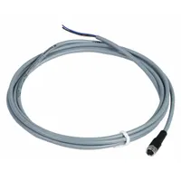 Cordset: M8 Female Straight X Bare Wire, 3 Pins, Gray, PVC, 5 m Cable Lg (MPN XZCPV0566L5)