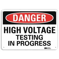 Danger Sign: Aluminum, Mounting Holes Sign Mounting, 10 in x 14 in Nominal Sign Size, Engineer Grade (MPN U3-1633-RA_14X10)