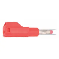 Banana Plug: CAT II 300V, 2 1/2 in Lg, Beryllium Copper, ABS Plastic, 300 V Max Volt, Red