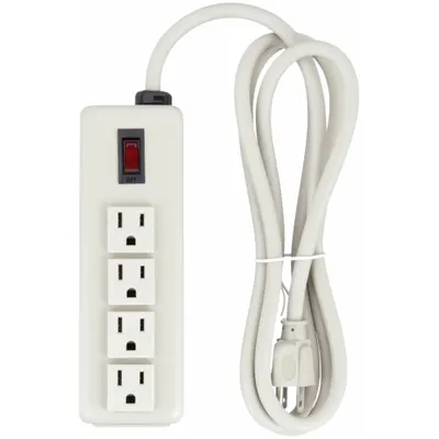 TRIPP LITE Outlet Strip: 4 Outlets, 6 ft Cord Lg, 15 A Current, Not UL Rated for Healthcare - Industrial Power Strips