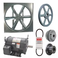 DAYTON Supply Fan w/Drive Package: Belt Drive, 48 in Blade, Open Dripproof, 31,442 cfm, 3 ph, 3 hp (MPN 7AD15)