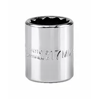 PROTO Socket: Metric, 3/8 in Drive Size, 17 mm Socket Size, 12-Point, Std, Chrome, Socket (MPN J5217M)