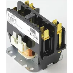 Replacement contactor for HVACR systems, used to switch electrical power to compressors, fans, and other loads. Suitable for commercial and residential heating, ventilation, air conditioning, and refrigeration applications.