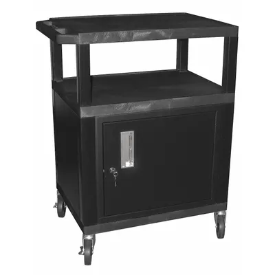 OEM APPROVED VENDOR AV Cart with Plastic Shelves & Steel Cabinet - AV Carts with Plastic Shelves & Steel Storage Cabinets