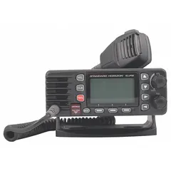 The GX1400 is a vehicle-mounted VHF marine radio for vessel-to-vessel and vessel-to-shore communication. It operates in analog and digital modes with DSC and GPS, delivering 25 W across 66 channels. Features include an alphanumeric display, menu system, and IPX8 waterproof rating, covering 156.025–161.6 MHz.