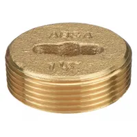 AB&A Cover: 1 1/2 in Overall Dia, 1 1/2 in Overall Ht, Brass, Brass, Brass, Screw-In (MPN 60361)
